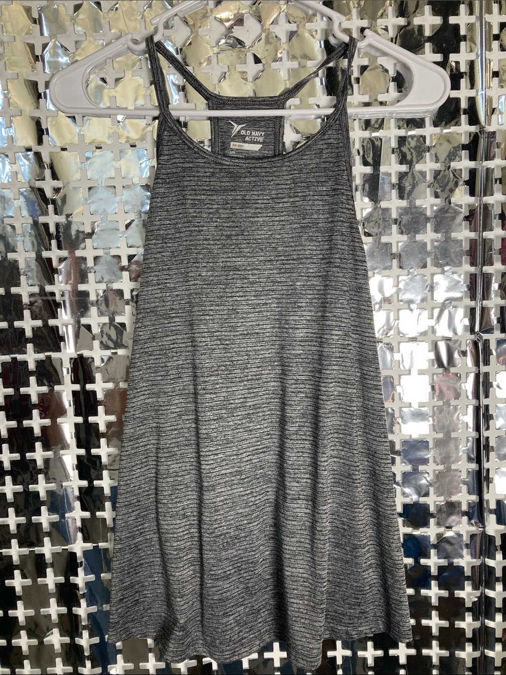 Old Navy Gray Ribbed Racerback Mini Dress